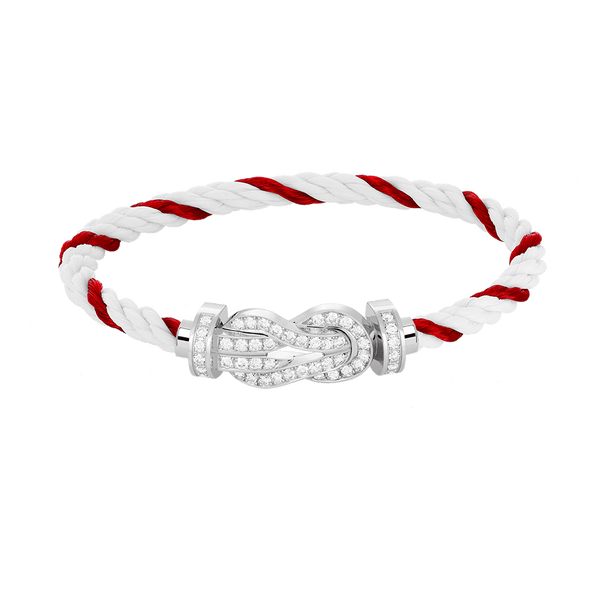 <MAGIC>CHANCE LARGE 8 FIGURE BUCKLE FULL DIAMOND BRACELET SILVER