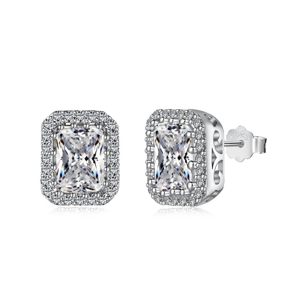 <MAGIC>1.0 Carat Luxurious Dainty Emerald Cut Daily Earrings