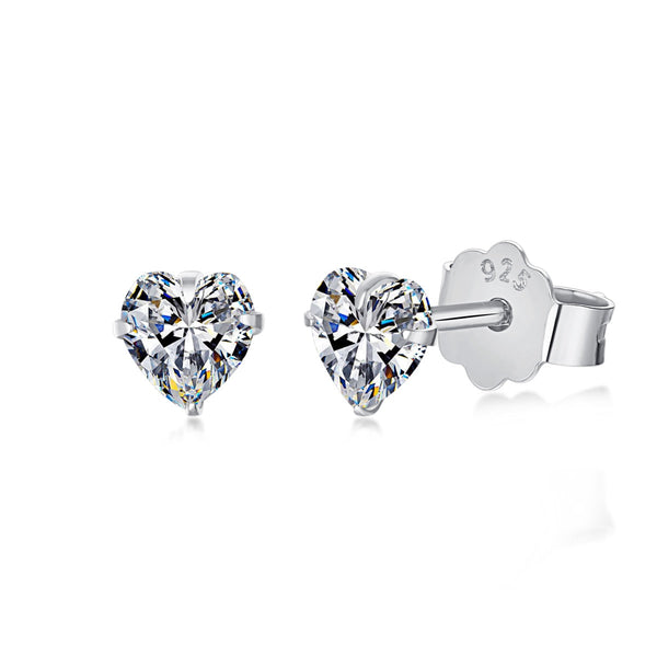 <MAGIC>Sparkling Heart Shaped Simple Earrings