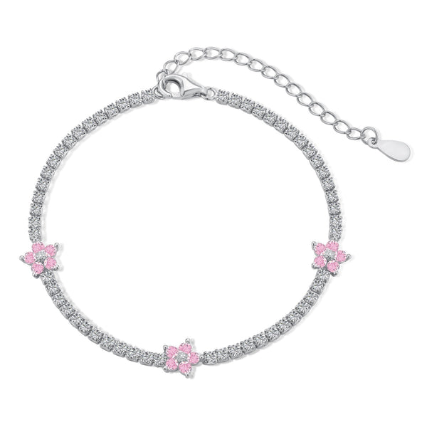 <MAGIC>Sparkling Flower Shape Tennis Bracelet