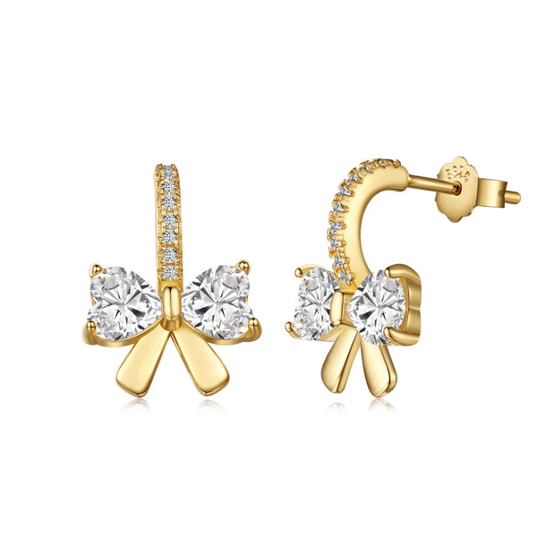 <MAGIC>Exquisite Earrings With Heart-Shaped Bow Design