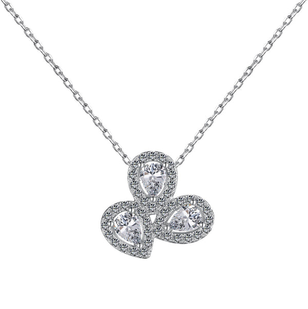 <MAGIC>Elegant Flower Shape Pear Cut Necklace