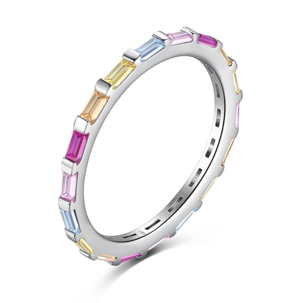 <MAGIC>Exquisite Multicolored Emerald Cut Daily Ring