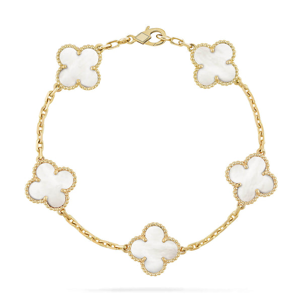 ˇMagic JewelryˇCLOVER  5 MOTIF WHITE MOP BRACELET